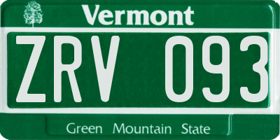 VT license plate ZRV093