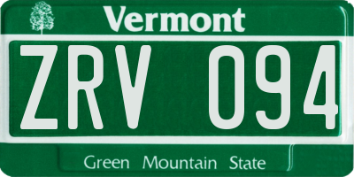 VT license plate ZRV094