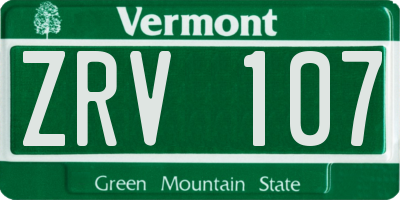 VT license plate ZRV107