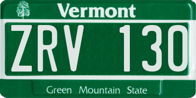 VT license plate ZRV130