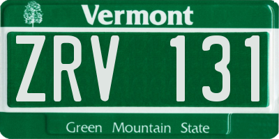 VT license plate ZRV131
