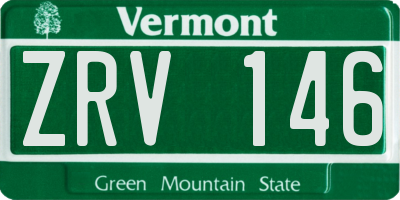VT license plate ZRV146