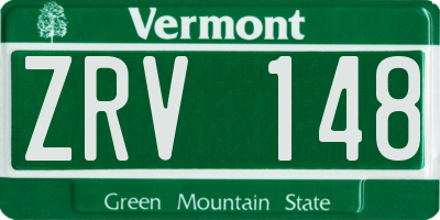 VT license plate ZRV148