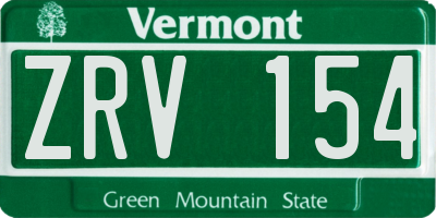 VT license plate ZRV154
