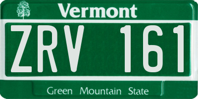 VT license plate ZRV161