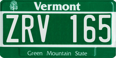 VT license plate ZRV165