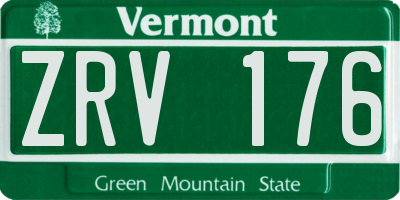 VT license plate ZRV176