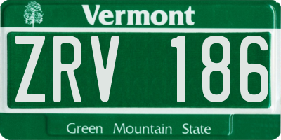 VT license plate ZRV186
