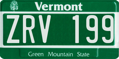 VT license plate ZRV199