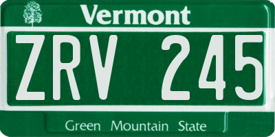 VT license plate ZRV245