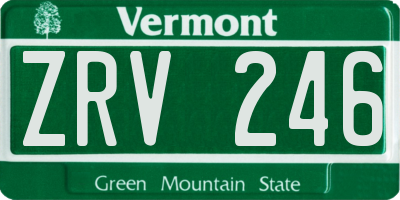 VT license plate ZRV246