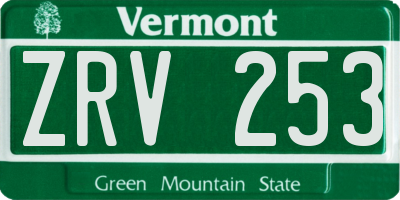 VT license plate ZRV253