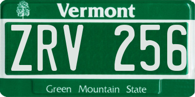 VT license plate ZRV256