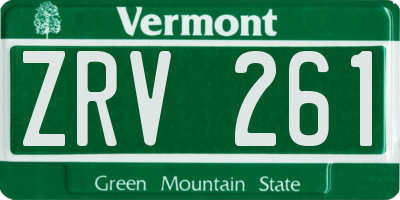 VT license plate ZRV261