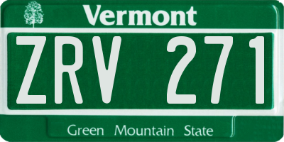 VT license plate ZRV271