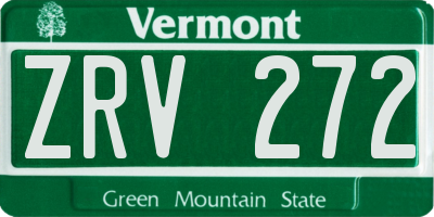 VT license plate ZRV272