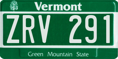 VT license plate ZRV291