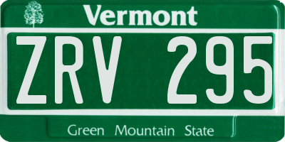 VT license plate ZRV295