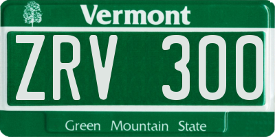 VT license plate ZRV300
