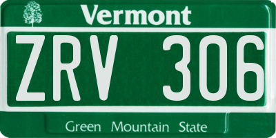 VT license plate ZRV306