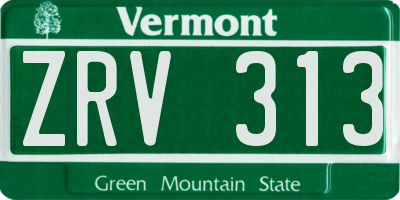 VT license plate ZRV313