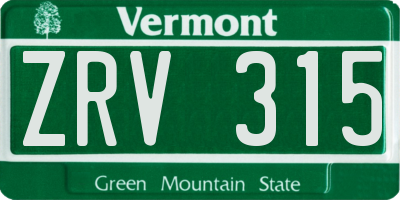 VT license plate ZRV315