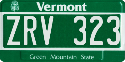 VT license plate ZRV323