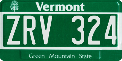 VT license plate ZRV324