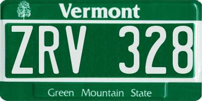 VT license plate ZRV328