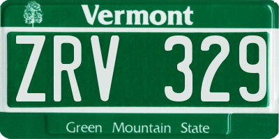 VT license plate ZRV329