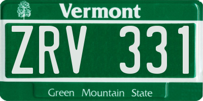 VT license plate ZRV331