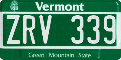 VT license plate ZRV339