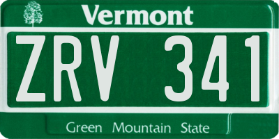 VT license plate ZRV341