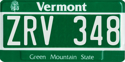 VT license plate ZRV348