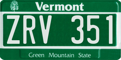VT license plate ZRV351