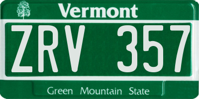 VT license plate ZRV357