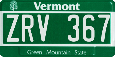 VT license plate ZRV367