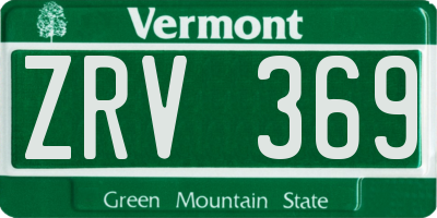 VT license plate ZRV369