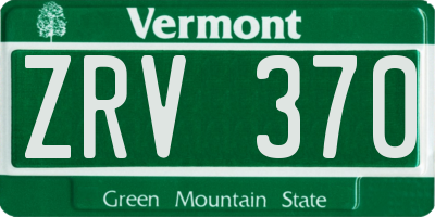 VT license plate ZRV370