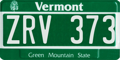 VT license plate ZRV373
