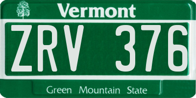 VT license plate ZRV376