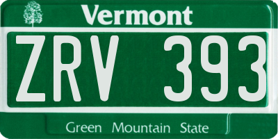 VT license plate ZRV393