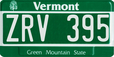 VT license plate ZRV395