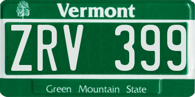 VT license plate ZRV399