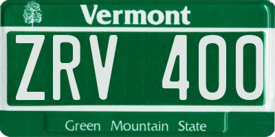 VT license plate ZRV400
