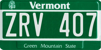 VT license plate ZRV407