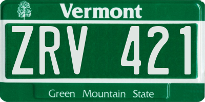 VT license plate ZRV421