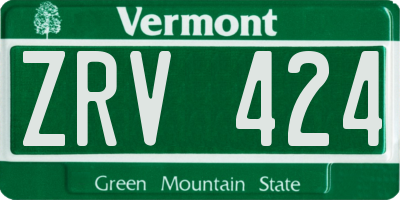 VT license plate ZRV424