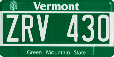 VT license plate ZRV430