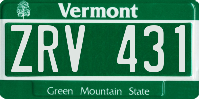 VT license plate ZRV431